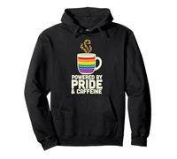Powered by Pride and Caffeine, Fun Empowered Coffee Lover Pullover Hoodie