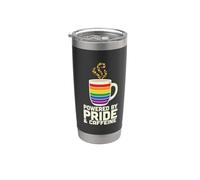 Powered by Pride and Caffeine, Fun Empowered Coffee Lover Stainless Steel Insulated Tumbler