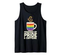 Powered by Pride and Caffeine, Fun Empowered Coffee Lover Tank Top