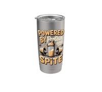 Powered by Protein and Spite Bodybuilding Gym Stainless Steel Insulated Tumbler