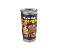 Powered by Pumpkin Pie & Parades Thanksgiving Stainless Steel Insulated Tumbler
