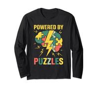 Powered by Puzzles Brain Lightning Solver Long Sleeve T-Shirt