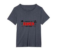 Powered by Ramen and Anime: Otaku Lifestyle, Anime T-Shirt, Women's Plus, Heather Blue, 1X