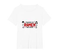 Powered by Ramen and Anime: Otaku Lifestyle, Anime T-Shirt, Women's Plus, White, 1X