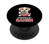 Powered By Ramen Noodle Lover Dog PopSockets Adhesive PopGrip