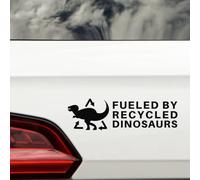 Powered by Recycled Dinosaurs Funny Sticker - Easy-to-Apply - Waterproof Decal - Dinosaur Gifts - Laptop Stickers - Caravan/Campervan - Kids Stickers - Car Stickers (Black)