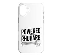 Powered By Rhubarb Funny Vegan Plant-Based Humor Case for iPhone 16 Plus