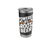 Powered By Root Beer Cool Drink Humor Stainless Steel Insulated Tumbler