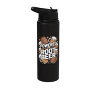 Powered By Root Beer Mug Frothy Barrel Lovers Stainless Steel Insulated Water Bottle