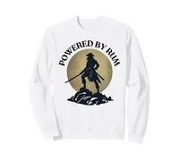 Powered by Rum Pirate Drinking Sword in Moonlight Fun Sweatshirt
