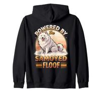 Powered by Samoyed Floof Fluffy Dog Lover Owner Zip Hoodie