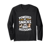 Powered by Snacks and Bad Decisions Dog Humor Long Sleeve T-Shirt