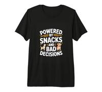 Powered by Snacks and Bad Decisions Dog Humor Premium T-Shirt