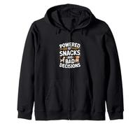 Powered By Snacks And Bad Decisions Dog Humor Zip Hoodie