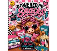 Powered By Snacks Notebook: 100 Page College Ruled Notebook | Preppy Highland Cow School Journal for Girls | Cute Aesthetic Composition Notebook
