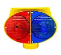 Powered by Solar Led Traffic Signal, 1000 M Night Vision, Red and Blue Warning Flash, Adhesive Pattern for Simple Installation, Three Flash Selections