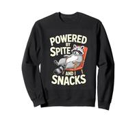 Powered By Spite And Snacks Funny Raccoon Humor Sweatshirt