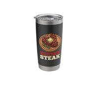 Powered by Steak T-Bone Grilled Meat Stainless Steel Insulated Tumbler