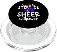 Powered By Steriods & Sheer Willpower Crohn's Disease PopSockets PopGrip for MagSafe