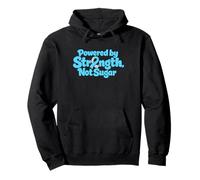 Powered By Strength Not Sugar Blue Ribbon Diabetes Awareness Pullover Hoodie