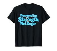 Powered by Strength Not Sugar Blue Ribbon Diabetes Awareness T-Shirt