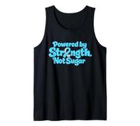 Powered by Strength Not Sugar Blue Ribbon Diabetes Awareness Tank Top