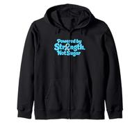 Powered By Strength Not Sugar Blue Ribbon Diabetes Awareness Zip Hoodie