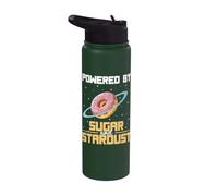 Powered By Sugar and Stardust Donut Space Stainless Steel Insulated Water Bottle