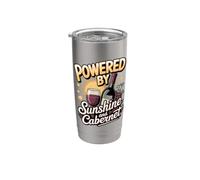 Powered by Sunshine and Cabernet Wine Tasting Lover Vino Stainless Steel Insulated Tumbler