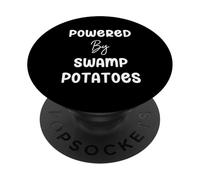 Powered By Swamp Potatoes Retro Vintage Text PopSockets Adhesive PopGrip