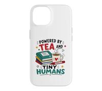 Powered By Tea And Tiny Humans Back To School UK Teacher Case for iPhone 14