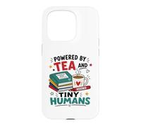 Powered By Tea And Tiny Humans Back To School UK Teacher Case for iPhone 15 Pro