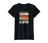 Powered By Teaching and Lattes Value Graphic T-Shirt, Women, Black, M