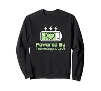 Powered By Technology And Love Tech Lover Pacemaker Sweatshirt