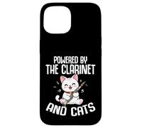 Powered by the Clarinet And Cats - Cat Lover Bass Clarinet Case for iPhone 15