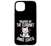 Powered by the Clarinet And Cats - Cat Lover Bass Clarinet Case for iPhone 15 Plus