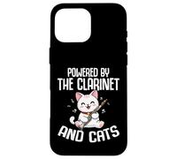 Powered by the Clarinet And Cats - Cat Lover Bass Clarinet Case for iPhone 16 Pro Max