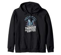 Powered By Thunder And Coffee Tornado Storm Zip Hoodie