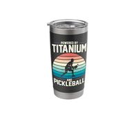 Powered by Titanium Pickleball Funny Knee Hip Replacement Stainless Steel Insulated Tumbler