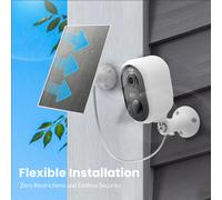 Powered by TUYA, Goldsmart Solar Security Camera Outdoor Wireless, 2K Color Night Vision, Battery Powered PIR Motion Detection,2.4GHz WiFi Cameras for Home Surveillance, Light and Sound Alarm, 2-Way A