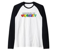 Powered By Virginity Funny Virgin Dark Humor Meme Weird Joke Raglan Baseball Tee