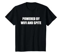 Powered by WiFi and Spite T-Shirt, Kids, Black, 8 Years