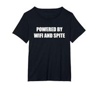Powered by WiFi and Spite T-Shirt, Women's Plus, Black, 5X