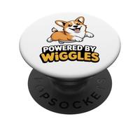 Powered By Wiggles Dog Lover Cute Corgi Dog PopSockets Adhesive PopGrip