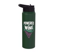 Powered By Wine Funny Wine Lover Design Stainless Steel Insulated Water Bottle