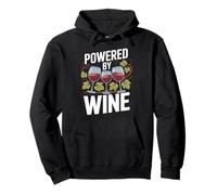 Powered By Wine Glasses Grapes Nature Fun Pullover Hoodie