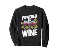 Powered By Wine Glasses Grapes Nature Fun Sweatshirt
