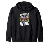 Powered By Wine Glasses Grapes Nature Fun Zip Hoodie