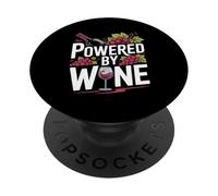 Powered By Wine Grape Glass Bottle Humor PopSockets Adhesive PopGrip
