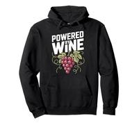 Powered By Wine Grape Vine Humor Pullover Hoodie